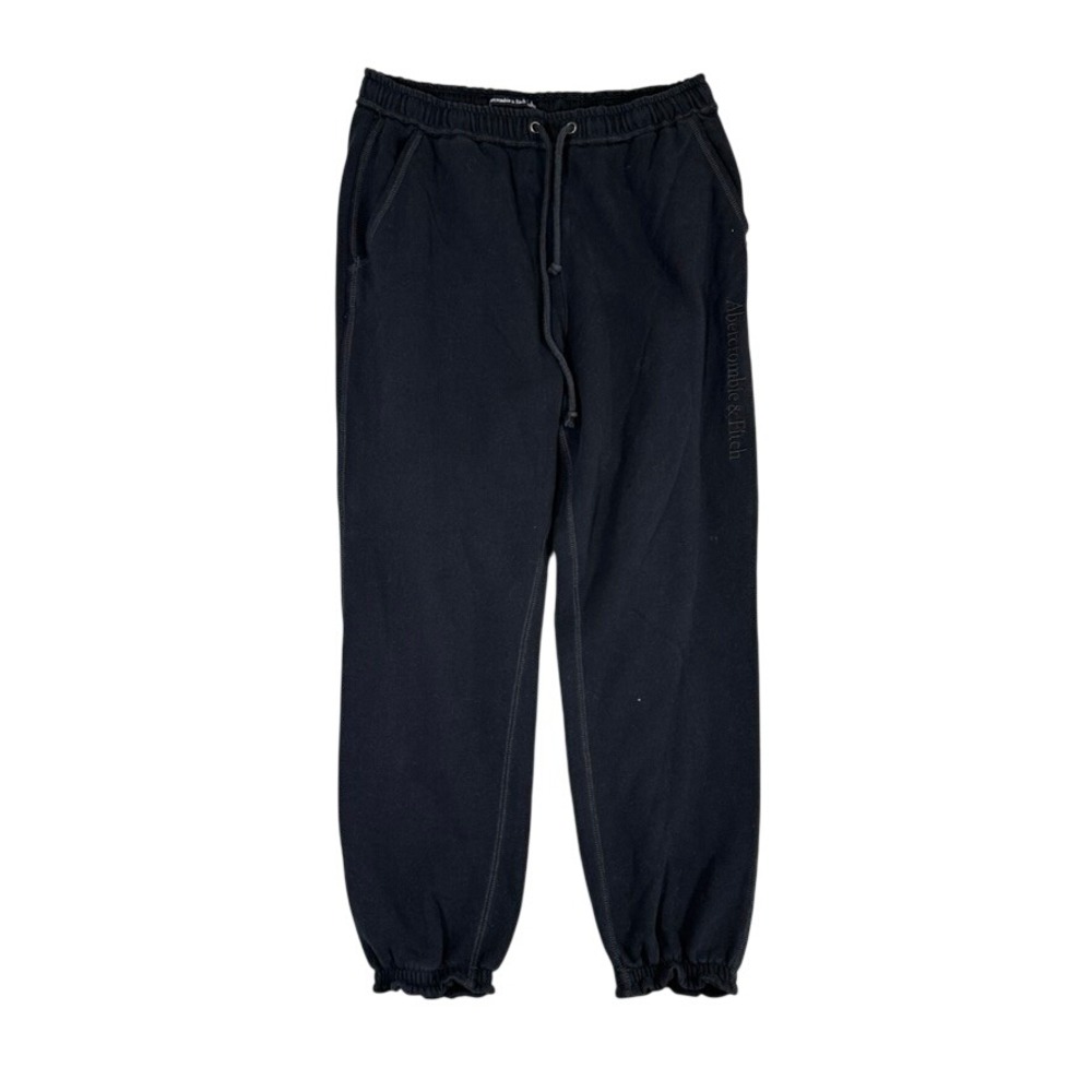 Abercrombie & Fitch Mens Black Embroidered Logo Jogger Sweatpants Size L